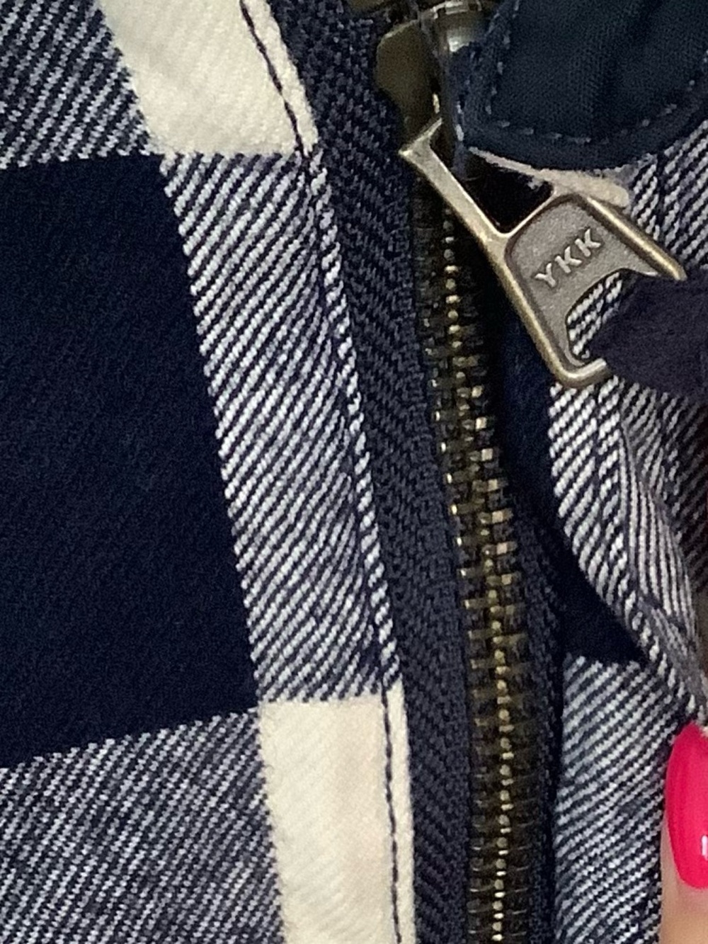 J  Crew Women's Blue Buffalo Plaid Wool Blend 3/4 Zip  Size Small - Picture 5 of 5